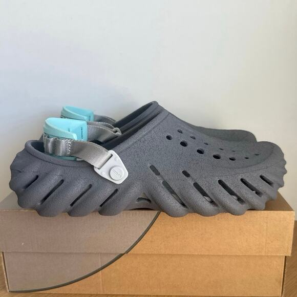 Crocs Echo Grey/Blue Unisex Clogs- M 10- W 12 main image 8